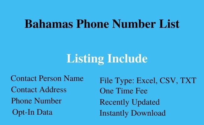 Bahamas phone number list