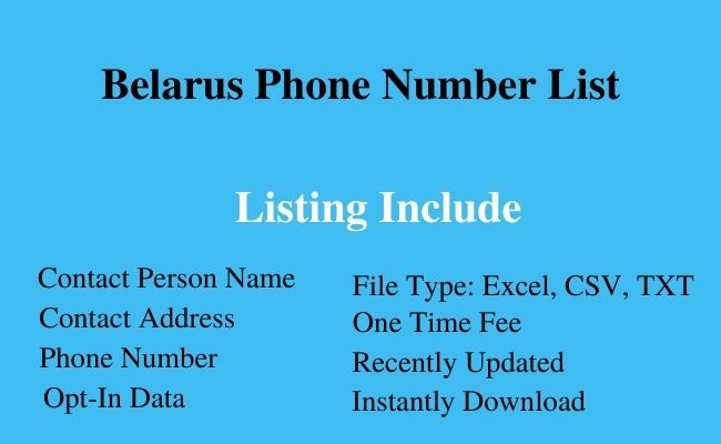 Belarus phone number list