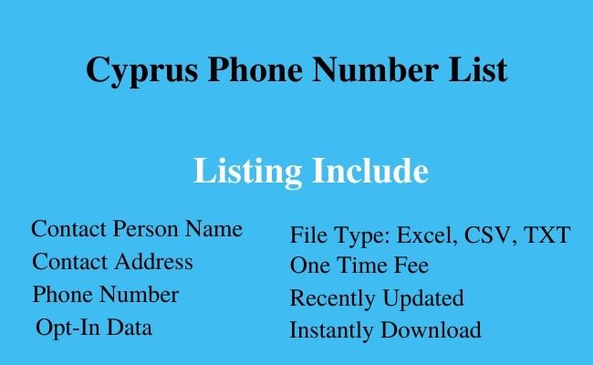 Cyprus phone number list