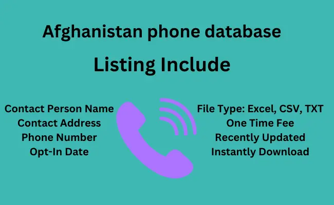 Afghanistan phone database